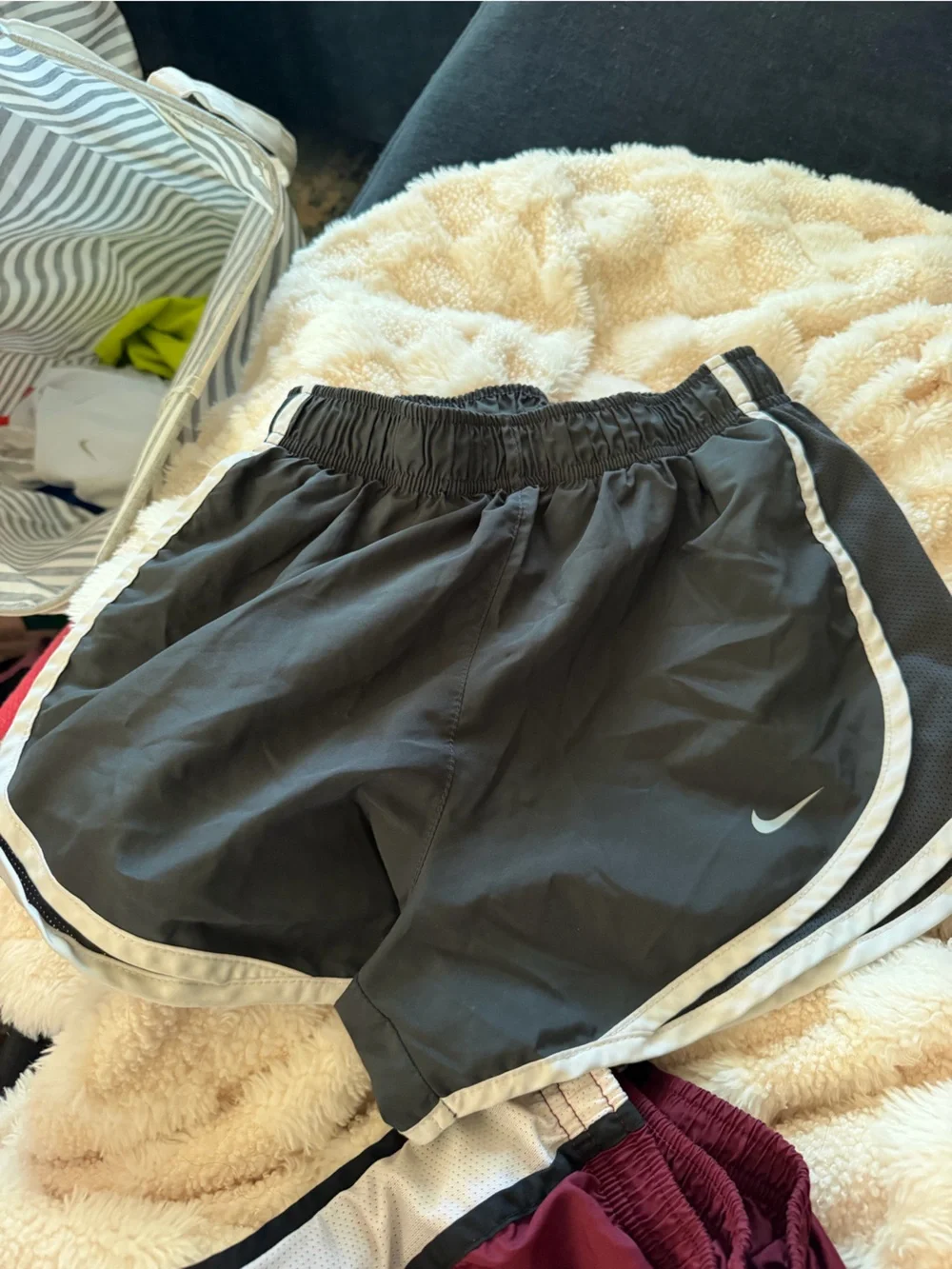 Nike Black Athletic Shorts with White Trim